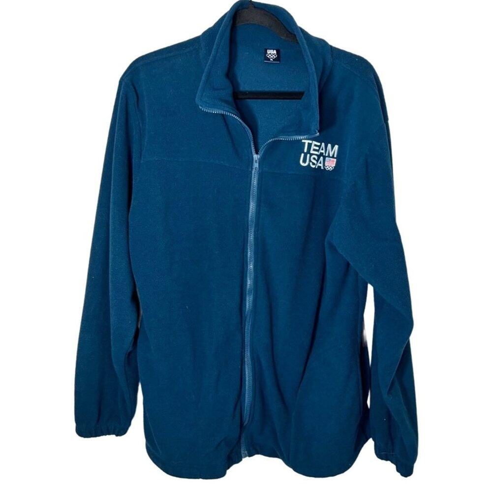 Team USA Blue Men's Full Zip Fleece Sweatshirt‎ Size X Large